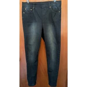 Diane Gilman DG2 Women's Dark Blue Stretch Flat Front Jeans Pants Medium 32"